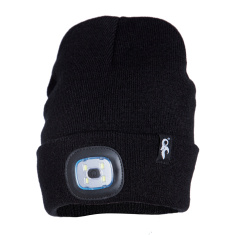 Wintermütze mit LED-Licht und USB-Anschluss - Schwarz Wintermütze mit LED-Licht und USB-Anschluss - Schwarz